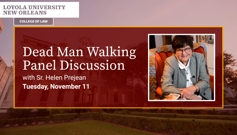 Dead Man Walking Graphic Novel panel discussion with Sr. Helen Prejean. November 11.