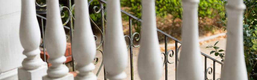 White porch railing