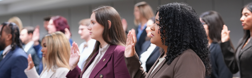 Clinic students being sworn in