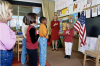 Students say the Pledge of Allegiance